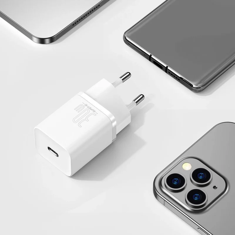 Baseus Super Si 1C szybka ładowarka USB Typ C 30W Power Delivery Quick Charge biały (CCSUP-J02) - obrazek 10