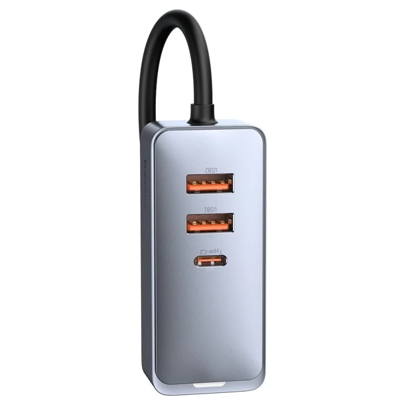 Baseus Share Together ładowarka samochodowa 2x USB / 2x USB Typ C 120W PPS Quick Charge Power Delivery szary (CCBT-A0G) - obrazek 4