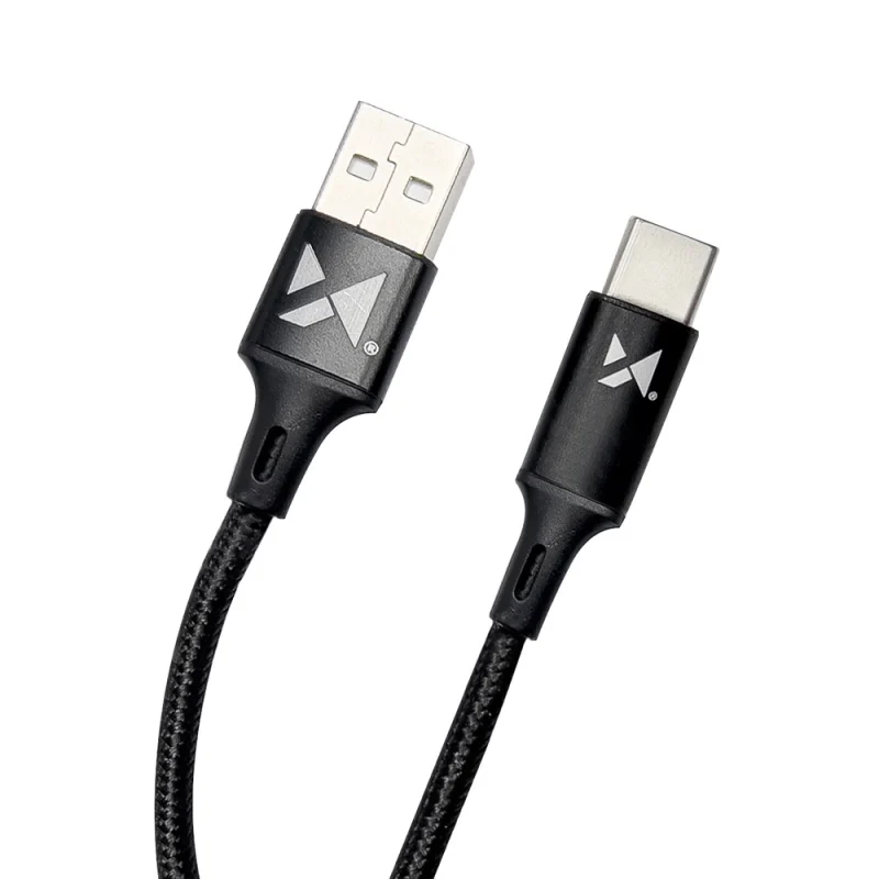 Wozinsky kabel USB - USB Typ C 2,4A 1m czarny (WUC-C1B) - obrazek 2