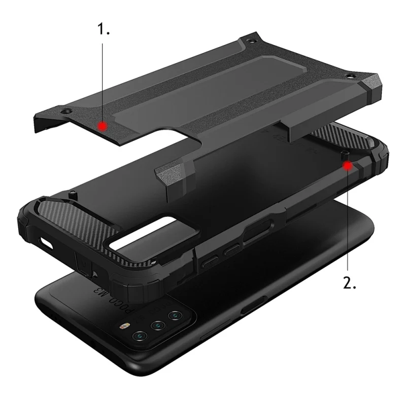 Hybrid Armor pancerne hybrydowe etui pokrowiec Xiaomi Redmi Note 10 5G / Poco M3 Pro złoty - obrazek 3