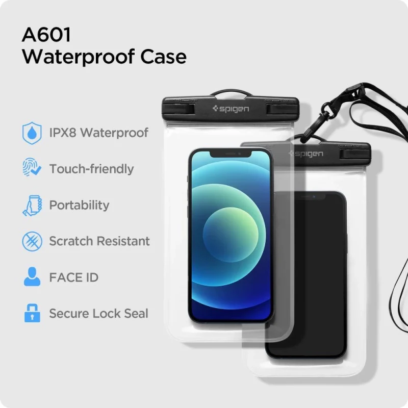 Etui Spigen Spigen Aqua Shield A601 wodoodporne IPX8 - przezroczyste 2 szt. - obrazek 11