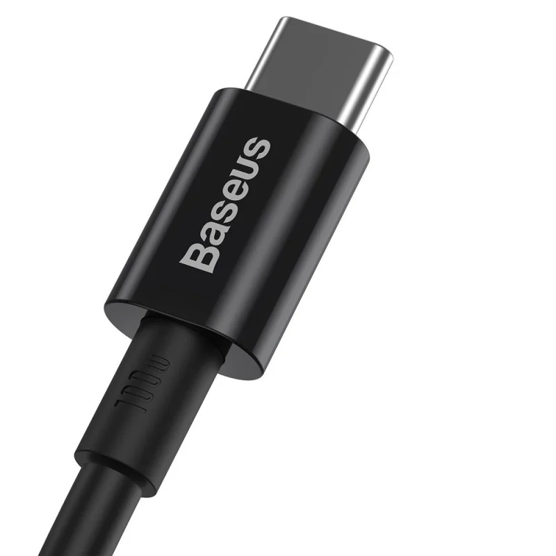 Kabel Baseus CATYS-B01 USB-C - USB-C PD QC FCP 100W 5A 480Mb/s 1m - czarny - obrazek 2