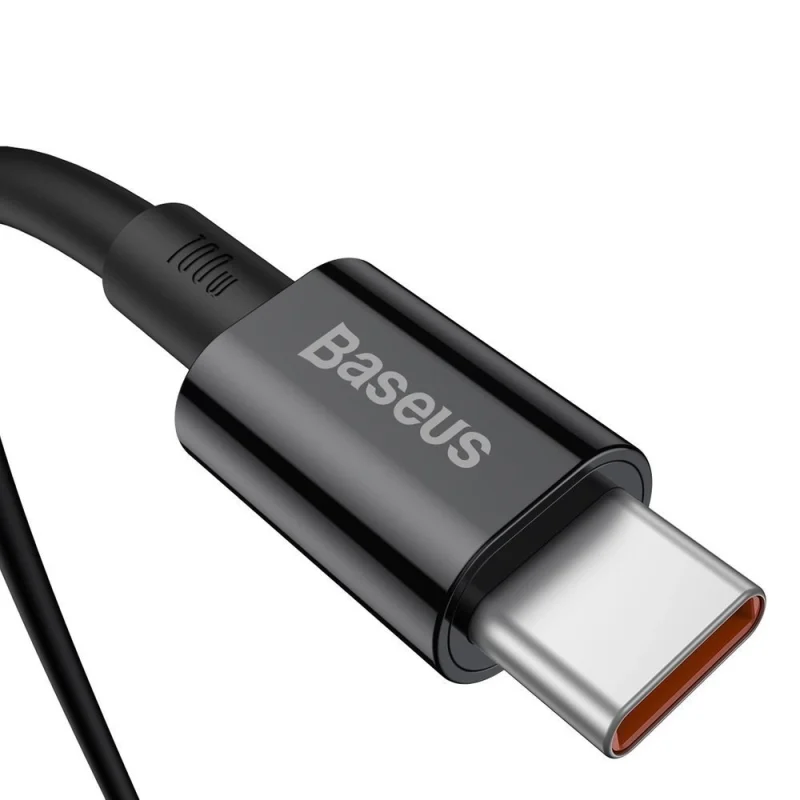 Kabel Baseus CATYS-B01 USB-C - USB-C PD QC FCP 100W 5A 480Mb/s 1m - czarny - obrazek 3