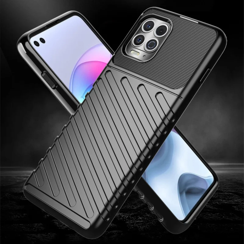 Thunder Case elastyczne pancerne etui pokrowiec Motorola Moto G100 / Edge S czarny - obrazek 2