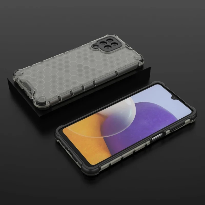 Honeycomb etui pancerny pokrowiec z żelową ramką Samsung Galaxy A22 4G czarny - obrazek 13