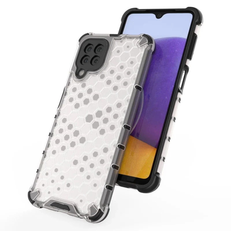 Honeycomb etui pancerny pokrowiec z żelową ramką Samsung Galaxy A22 4G czarny - obrazek 8