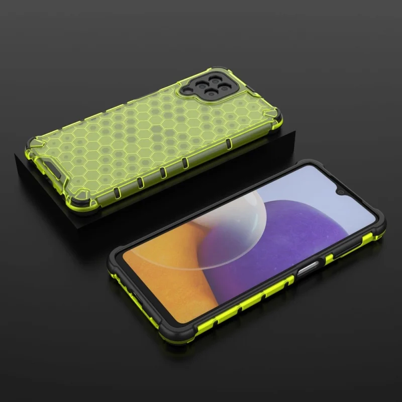 Honeycomb etui pancerny pokrowiec z żelową ramką Samsung Galaxy A22 4G zielony - obrazek 13