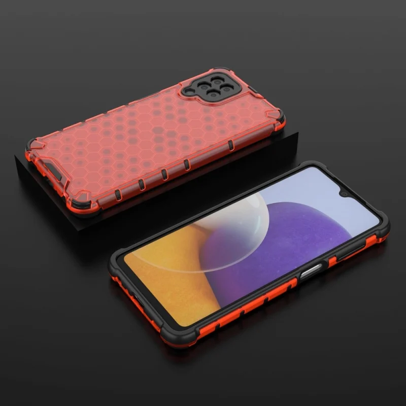 Honeycomb etui pancerny pokrowiec z żelową ramką Samsung Galaxy A22 4G czerwony - obrazek 13