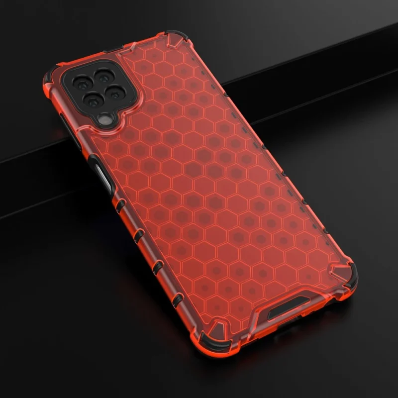 Honeycomb etui pancerny pokrowiec z żelową ramką Samsung Galaxy A22 4G czerwony - obrazek 14