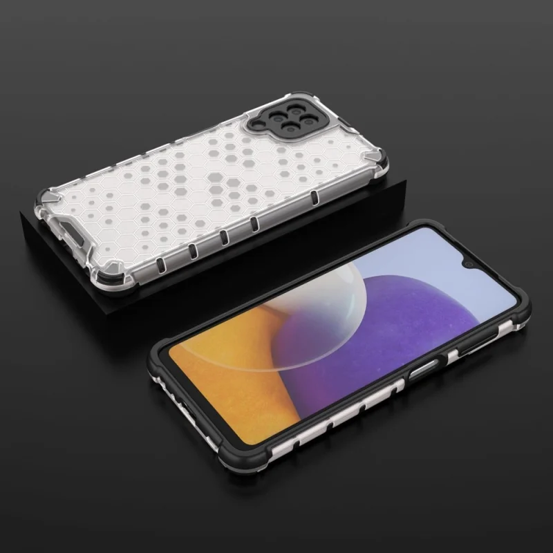 Honeycomb etui pancerny pokrowiec z żelową ramką Samsung Galaxy A22 4G przezroczysty - obrazek 13