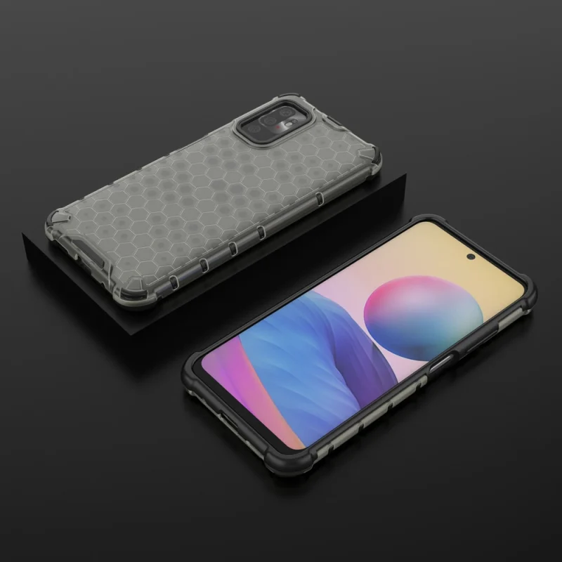 Honeycomb etui pancerny pokrowiec z żelową ramką Xiaomi Redmi Note 10 5G / Poco M3 Pro czarny - obrazek 13