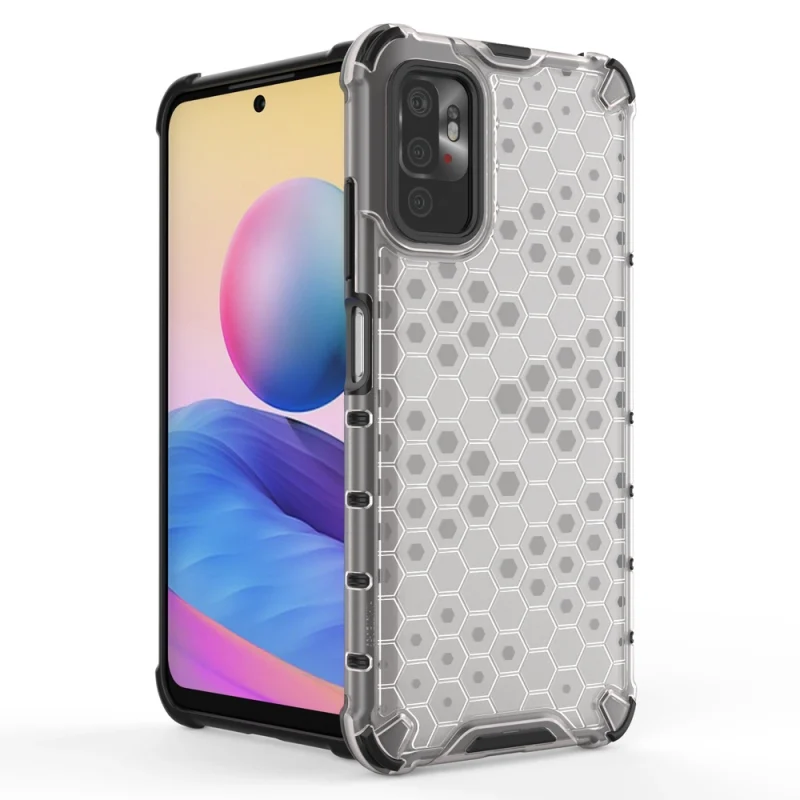 Honeycomb etui pancerny pokrowiec z żelową ramką Xiaomi Redmi Note 10 5G / Poco M3 Pro czarny - obrazek 3