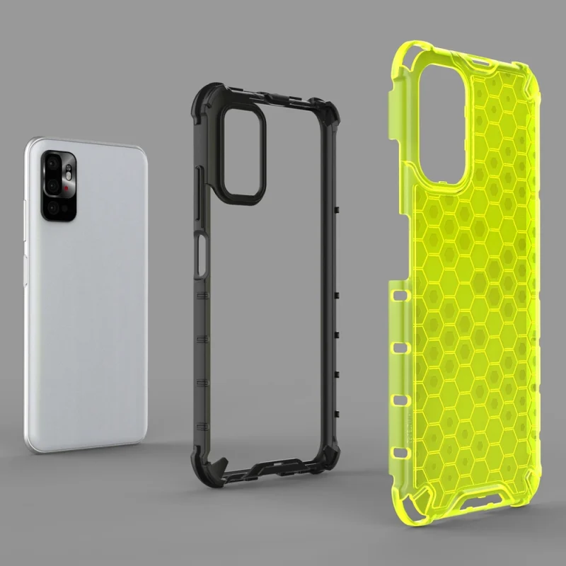 Honeycomb etui pancerny pokrowiec z żelową ramką Xiaomi Redmi Note 10 5G / Poco M3 Pro czarny - obrazek 6