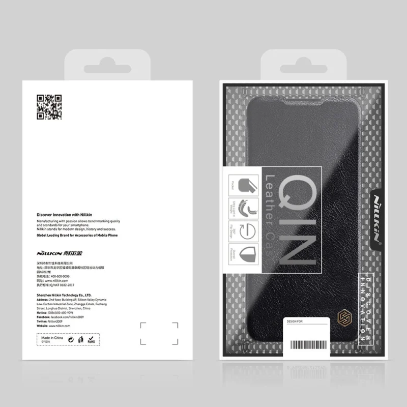 Nillkin Qin skórzana kabura etui Samsung Galaxy A03s czarny - obrazek 5