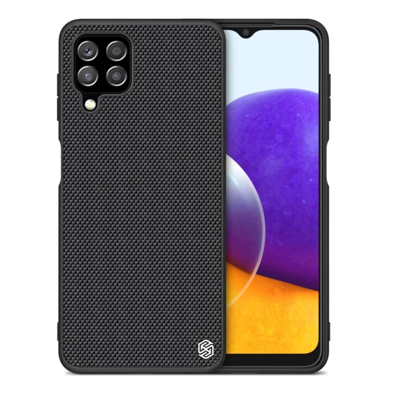 Nillkin Textured Case wytrzymałe wzmocnione etui z żelową ramką i nylonem na tyle Samsung Galaxy A22 4G czarny - obrazek 12