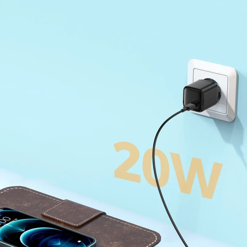 Joyroom szybka ładowarka sieciowa USB Typ C 20W Power Delivery Quick Charge 3.0 AFC czarna (L-P202) - obrazek 4