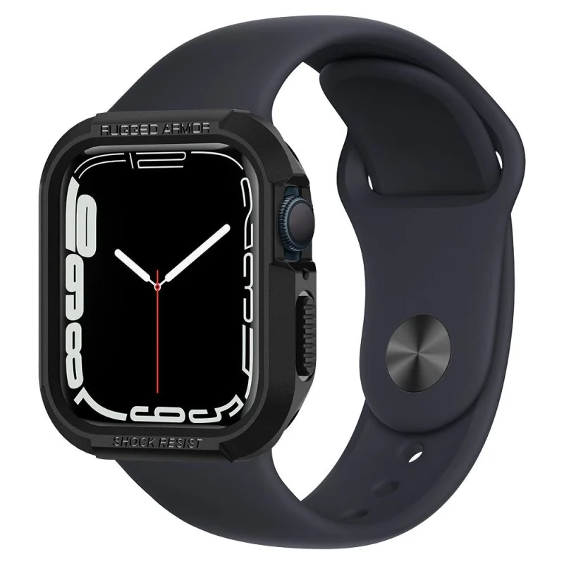 Etui Spigen Rugged Armor na Apple Watch 4 / 5 / 6 / 7 / 8 / SE (40 / 41 mm) - czarne