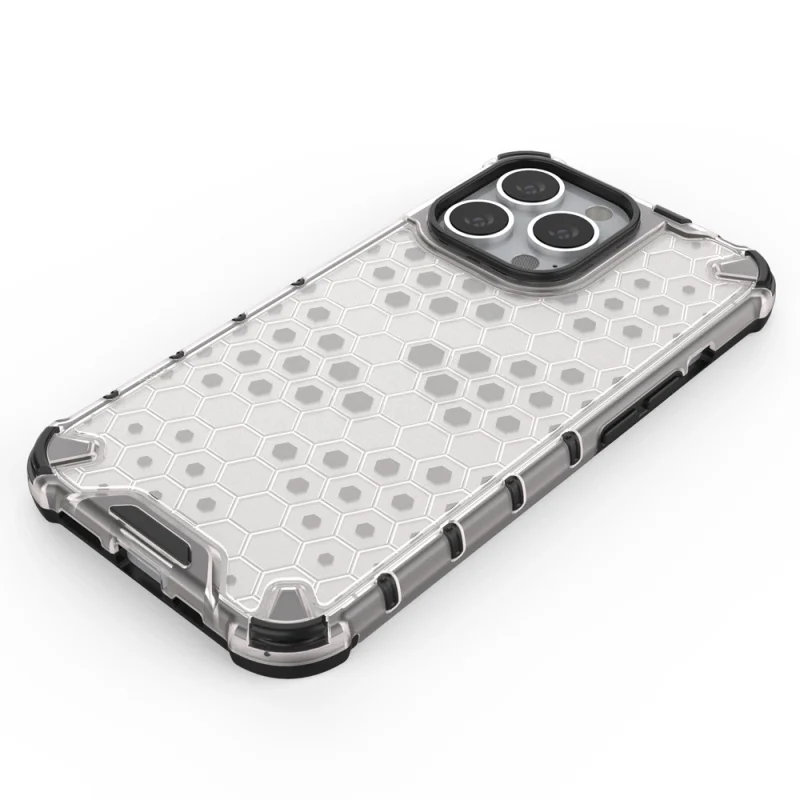 Honeycomb etui pancerny pokrowiec z żelową ramką iPhone 13 Pro czarny - obrazek 5