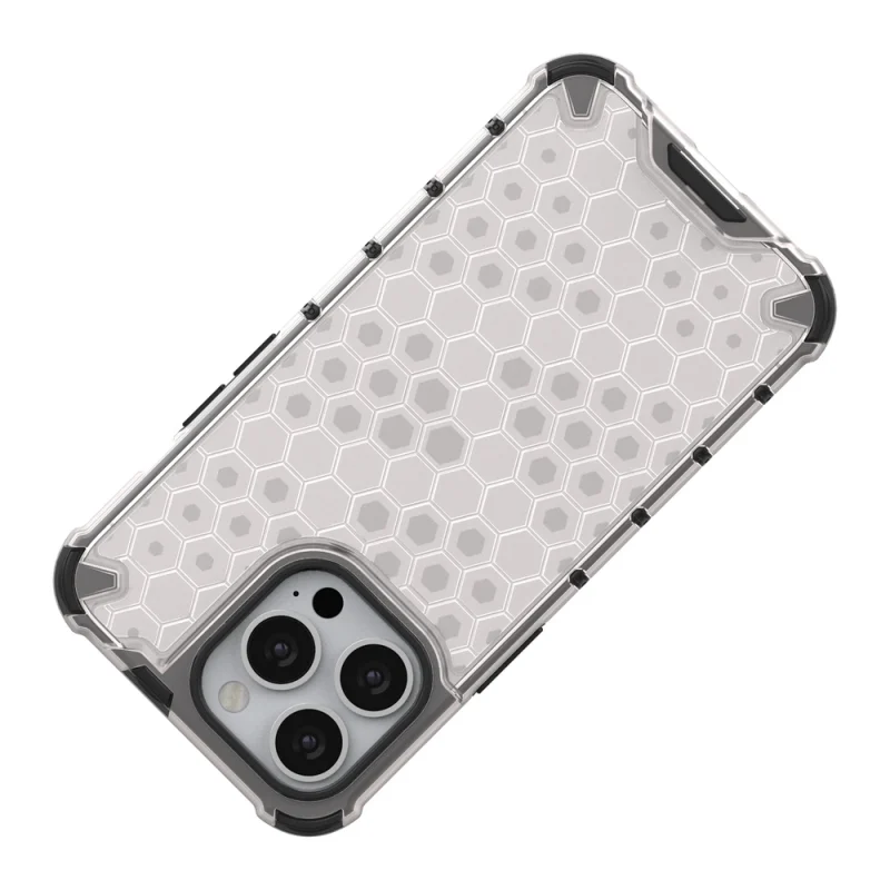 Honeycomb etui pancerny pokrowiec z żelową ramką iPhone 13 Pro czarny - obrazek 7