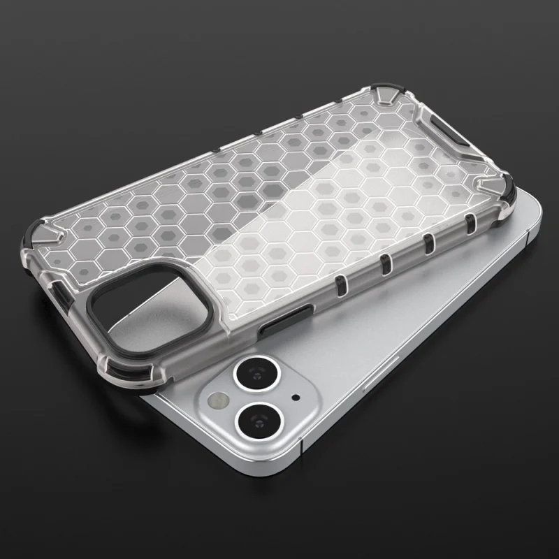 Honeycomb etui pancerny pokrowiec z żelową ramką iPhone 13 czerwony - obrazek 10