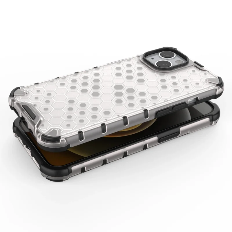 Honeycomb etui pancerny pokrowiec z żelową ramką iPhone 13 czerwony - obrazek 5