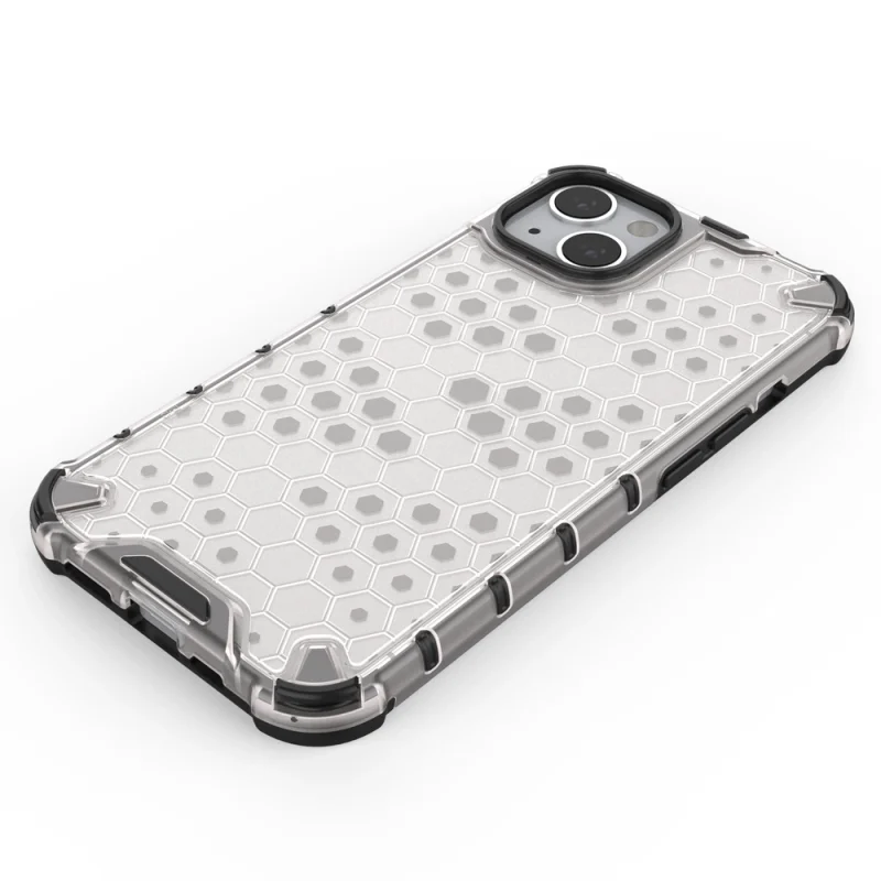 Honeycomb etui pancerny pokrowiec z żelową ramką iPhone 13 czerwony - obrazek 6