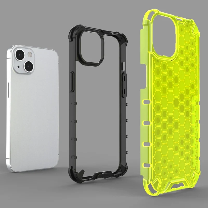 Honeycomb etui pancerny pokrowiec z żelową ramką iPhone 13 czerwony - obrazek 7