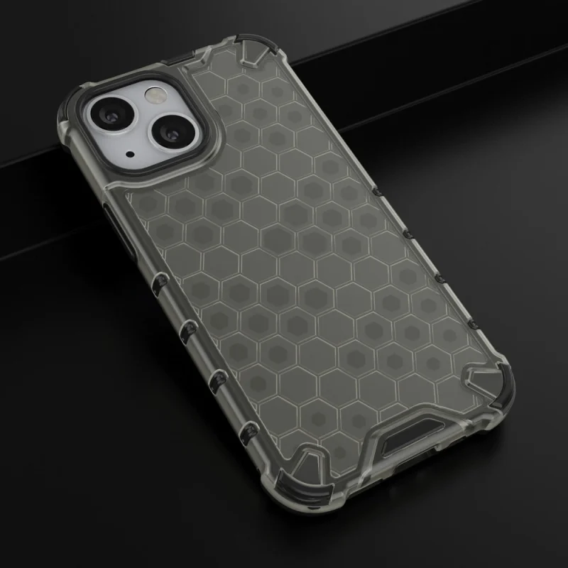 Honeycomb etui pancerny pokrowiec z żelową ramką iPhone 13 mini czarny - obrazek 14