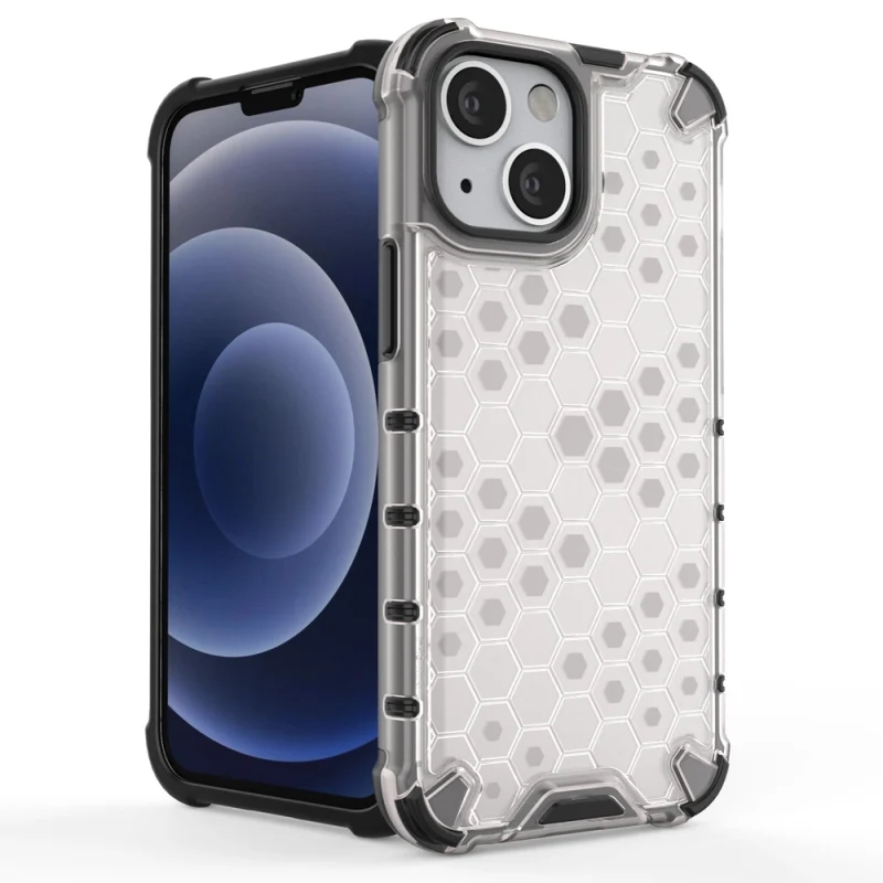 Honeycomb etui pancerny pokrowiec z żelową ramką iPhone 13 mini czarny - obrazek 3