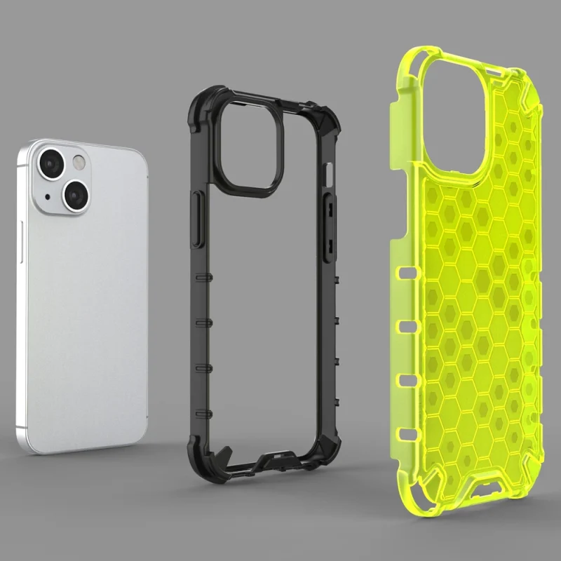 Honeycomb etui pancerny pokrowiec z żelową ramką iPhone 13 mini czarny - obrazek 6