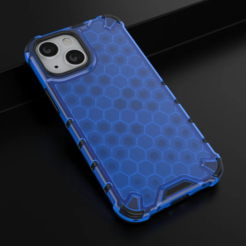 Honeycomb etui pancerny pokrowiec z żelową ramką iPhone 13 mini niebieski - obrazek 14