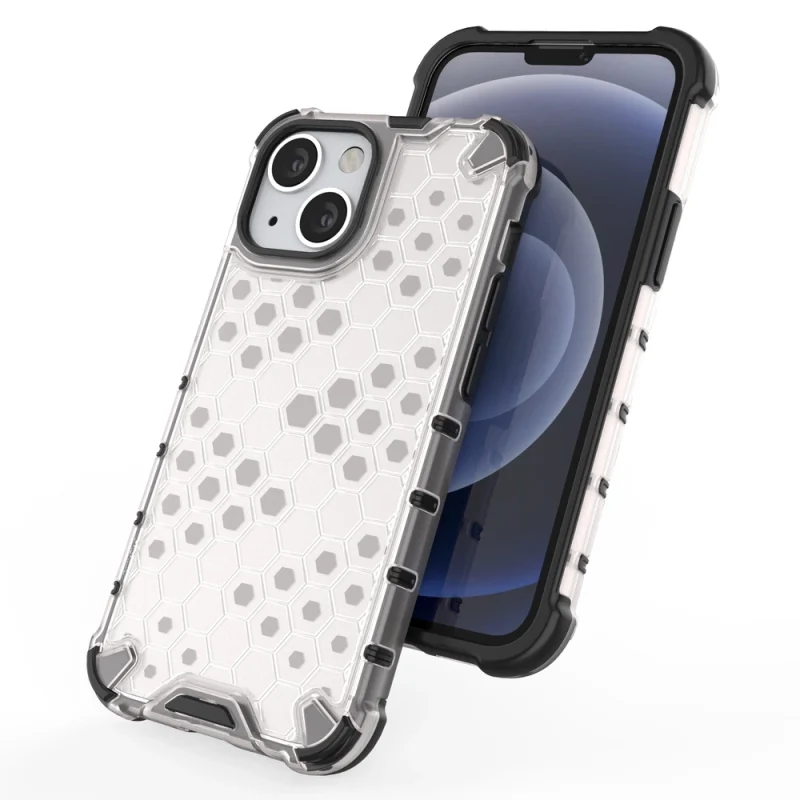 Honeycomb etui pancerny pokrowiec z żelową ramką iPhone 13 mini niebieski - obrazek 8