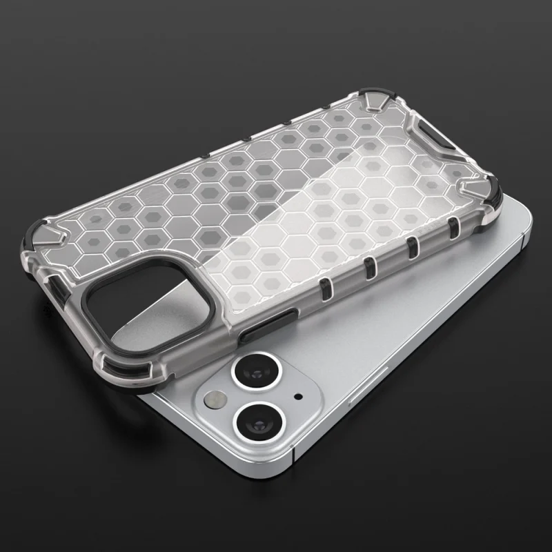 Honeycomb etui pancerny pokrowiec z żelową ramką iPhone 13 mini niebieski - obrazek 9