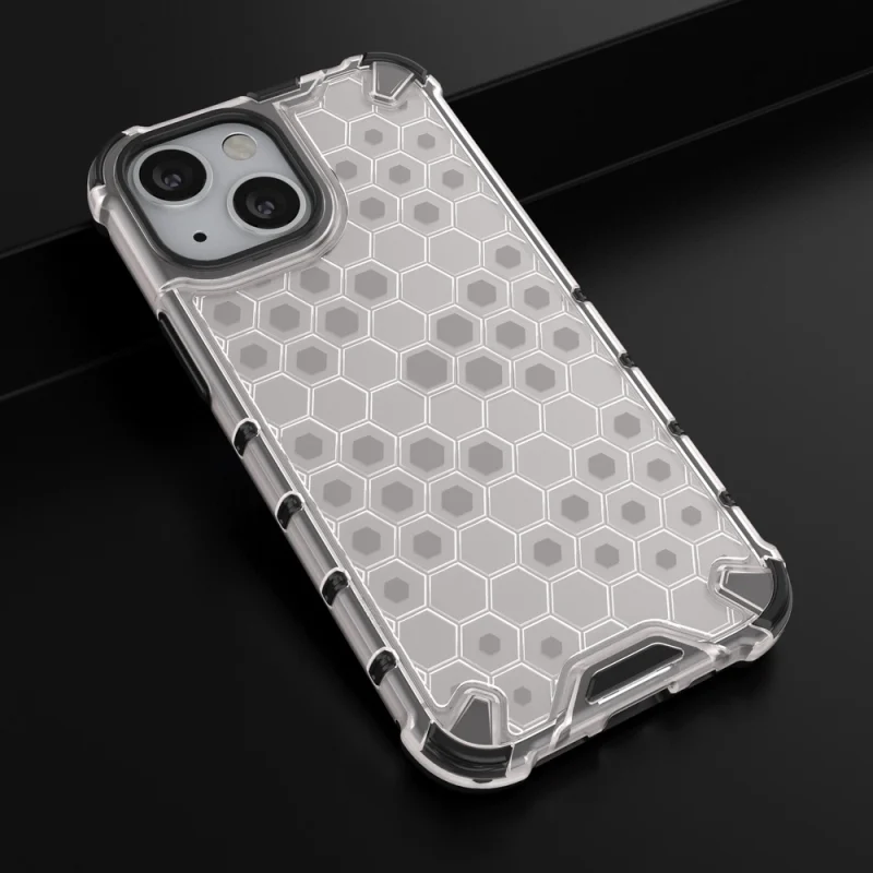 Honeycomb etui pancerny pokrowiec z żelową ramką iPhone 13 mini przezroczysty - obrazek 14