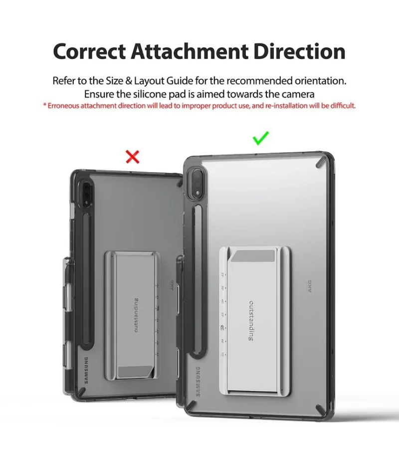 Ringke Fusion Combo Outstanding sztywne etui z żelową ramką do Samsung Galaxy Tab S7 11'' + samoprzylepna podstawka szary (FC475R40) - obrazek 10