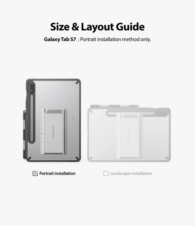 Ringke Fusion Combo Outstanding sztywne etui z żelową ramką do Samsung Galaxy Tab S7 11'' + samoprzylepna podstawka szary (FC475R40) - obrazek 9