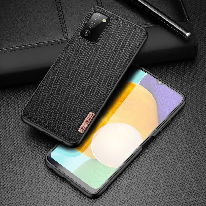 Dux Ducis Fino etui pokrowiec pokryty nylonowym materiałem Samsung Galaxy A03s czarny - obrazek 2