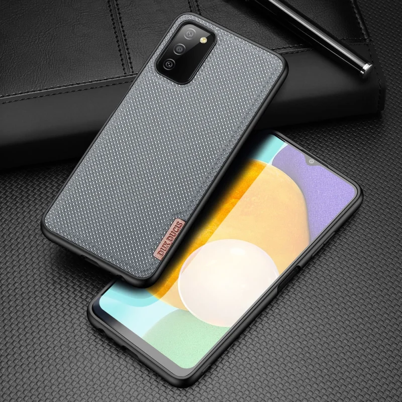 Dux Ducis Fino etui pokrowiec pokryty nylonowym materiałem Samsung Galaxy A03s szary - obrazek 2