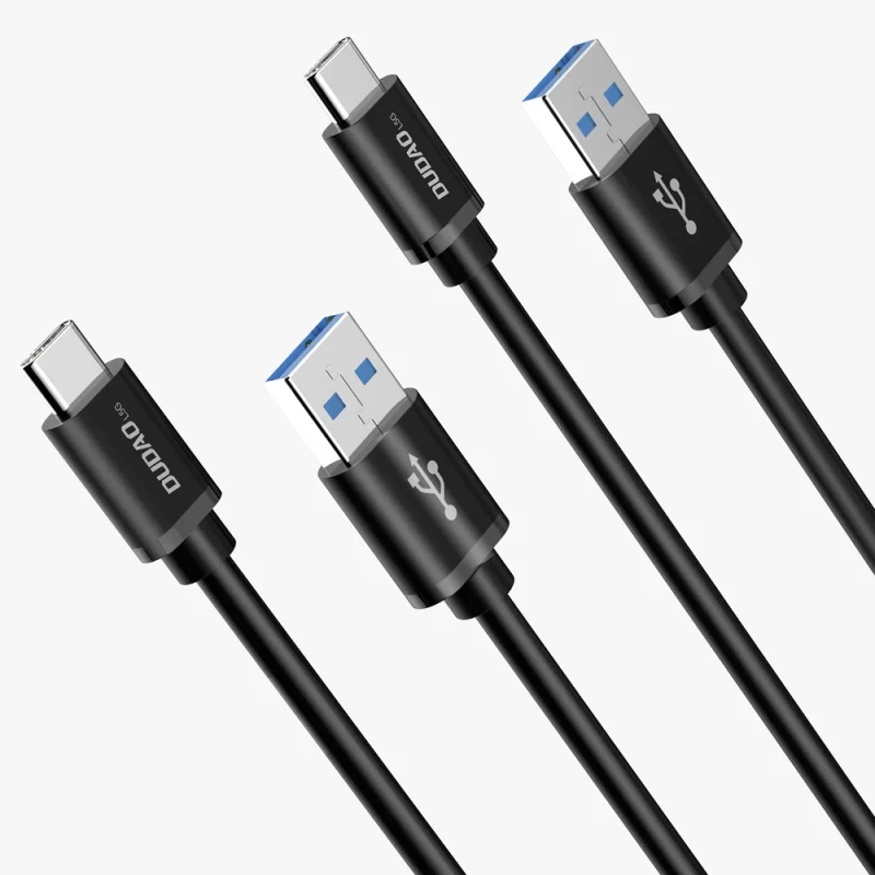 Dudao kabel przewód USB - USB Typ C Super Fast Charge 1 m czarny (L5G-Black) - obrazek 2