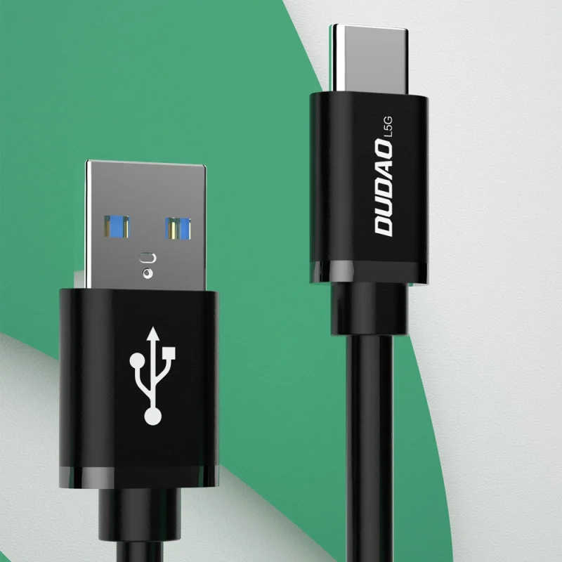 Dudao kabel przewód USB - USB Typ C Super Fast Charge 1 m czarny (L5G-Black) - obrazek 7