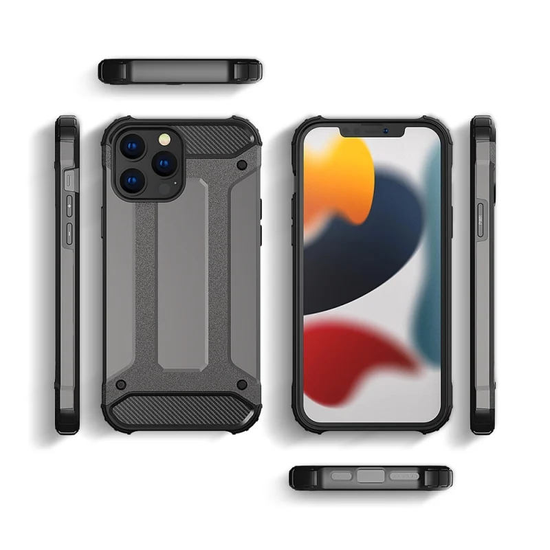 Hybrid Armor pancerne hybrydowe etui pokrowiec iPhone 13 Pro Max złoty - obrazek 3