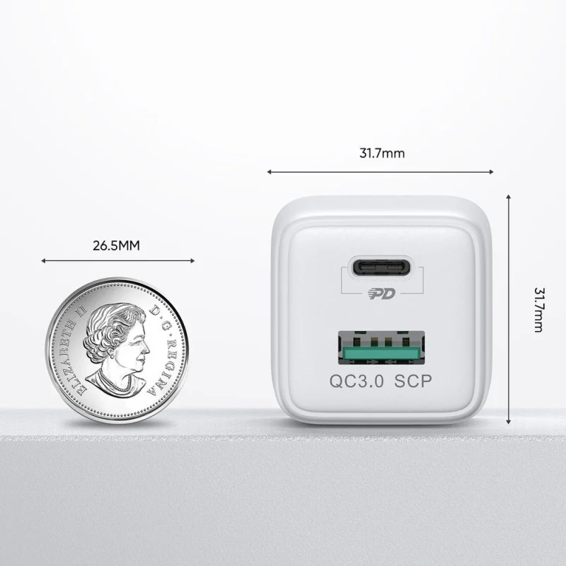 Joyroom ładowarka sieciowa (wtyczka EU) USB / USB Typ C 30W Power Delivery QuickCharge 3.0 AFC FCP biała (L-QP303) - obrazek 2