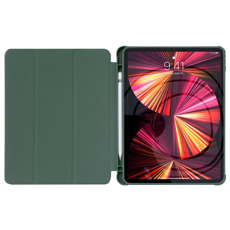 Stand Tablet Case etui Smart Cover pokrowiec na iPad Pro 12.9'' 2021 z funkcją podstawki zielony - obrazek 3