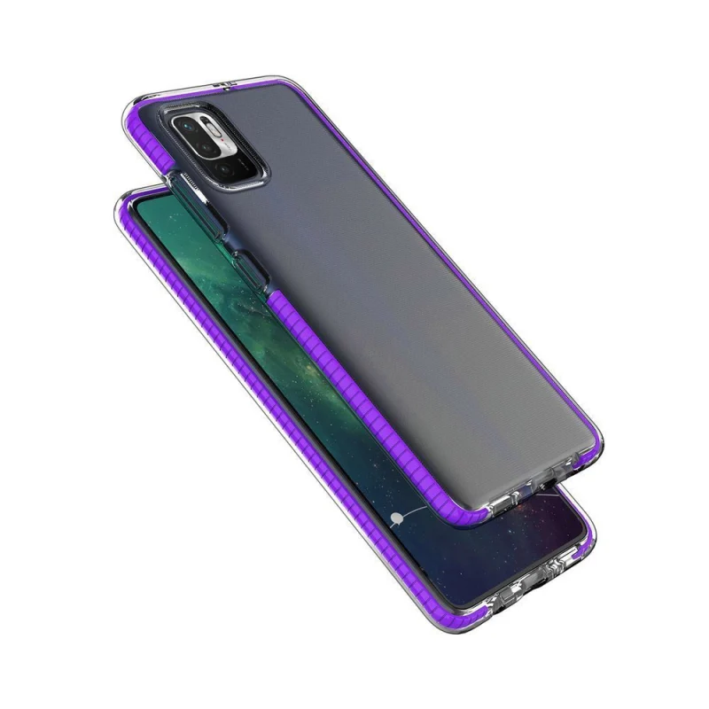 Spring Case pokrowiec żelowe etui z kolorową ramką do Xiaomi Redmi Note 10 5G / Poco M3 Pro czarny - obrazek 4