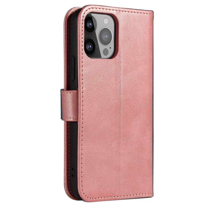 Magnet Case elegancki futerał etui pokrowiec z klapką i funkcją podstawki iPhone 13 Pro Max różowy - obrazek 2