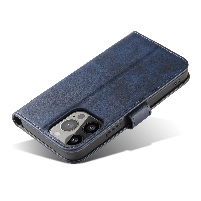 Magnet Case elegancki futerał etui pokrowiec z klapką i funkcją podstawki iPhone 13 Pro niebieski - obrazek 3