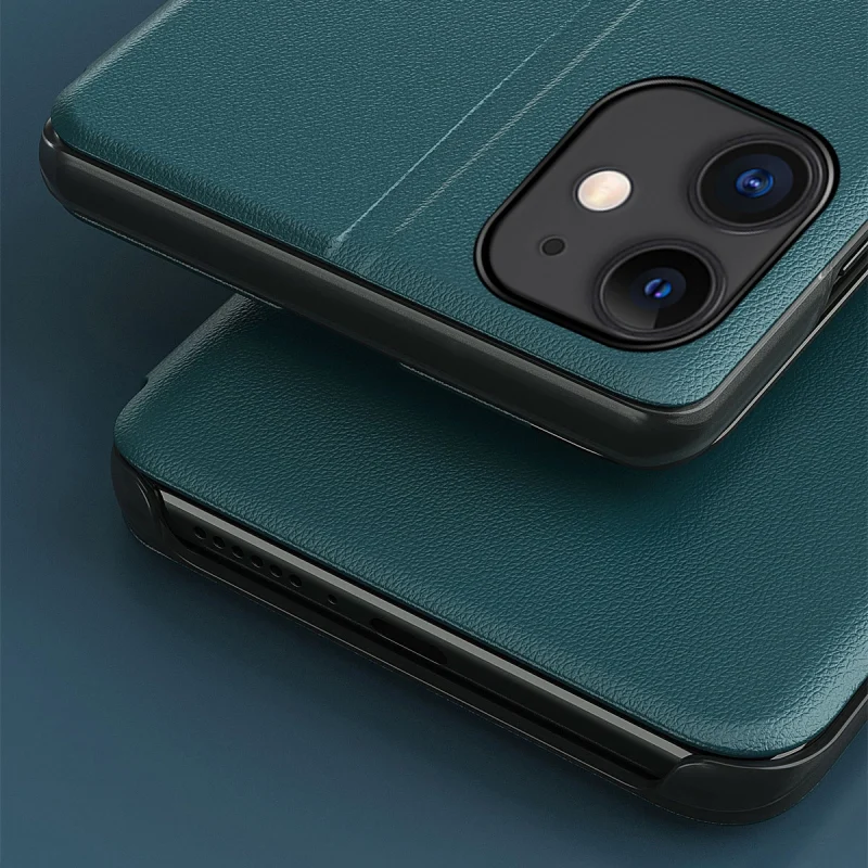 Eco Leather View Case elegancki futerał etui z klapką i funkcją podstawki iPhone 13 Pro Max zielony - obrazek 7