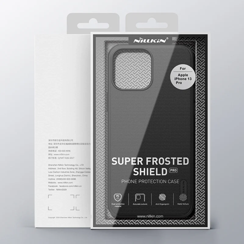 Nillkin Super Frosted Shield wzmocnione etui pokrowiec iPhone 13 Pro czarny - obrazek 5