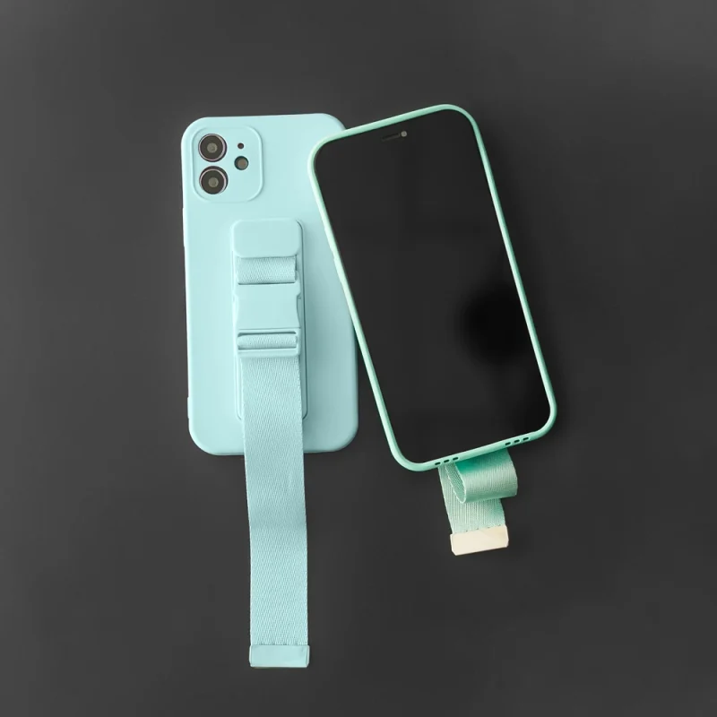 Rope case żelowe etui ze smyczą łańcuszkiem torebka smycz Xiaomi Redmi 9 różowy - obrazek 11