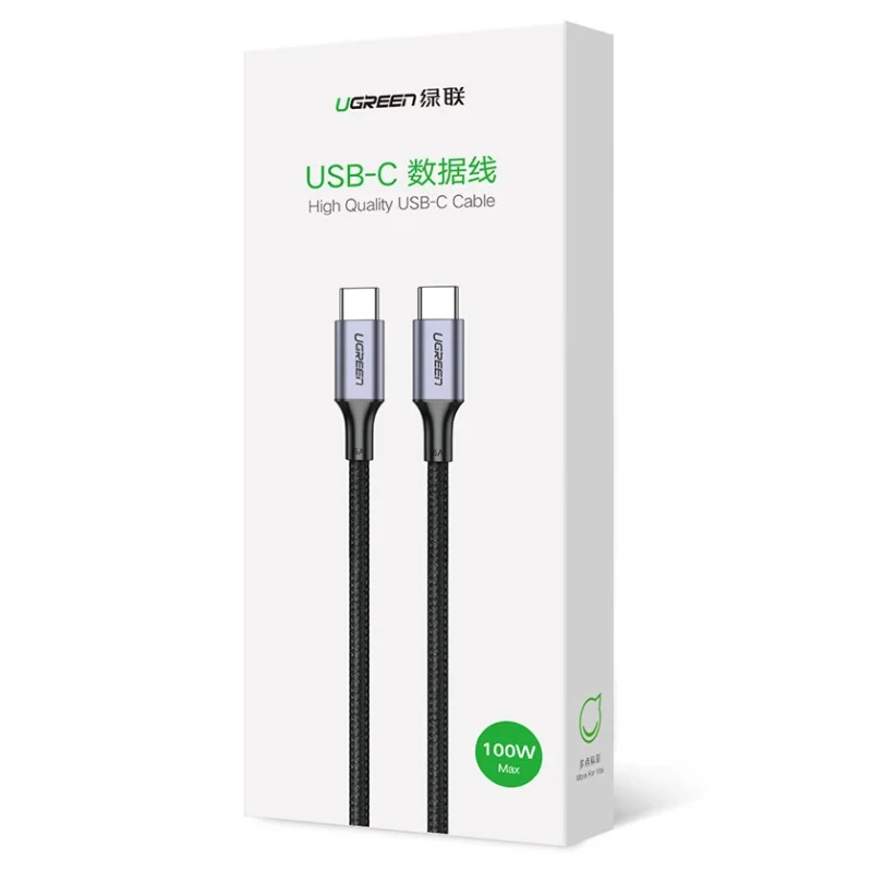 Kabel Ugreen US316 90120 USB-C - USB-C PD QC FCP 100W 5A 480Mb/s 3m - szary - obrazek 5